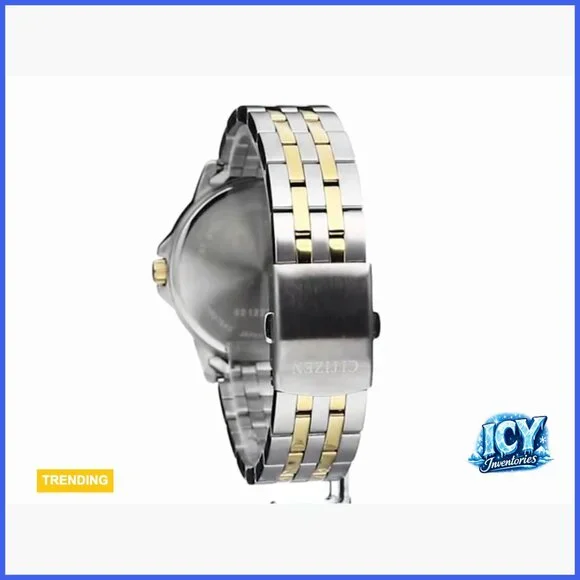 Stainless Steel Quartz Watch, Two-Tone, Day/Date, Water Resistant